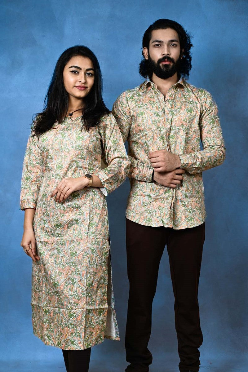 Paisley Digital  Print Straight Cut Kurti And Partywear Shirt