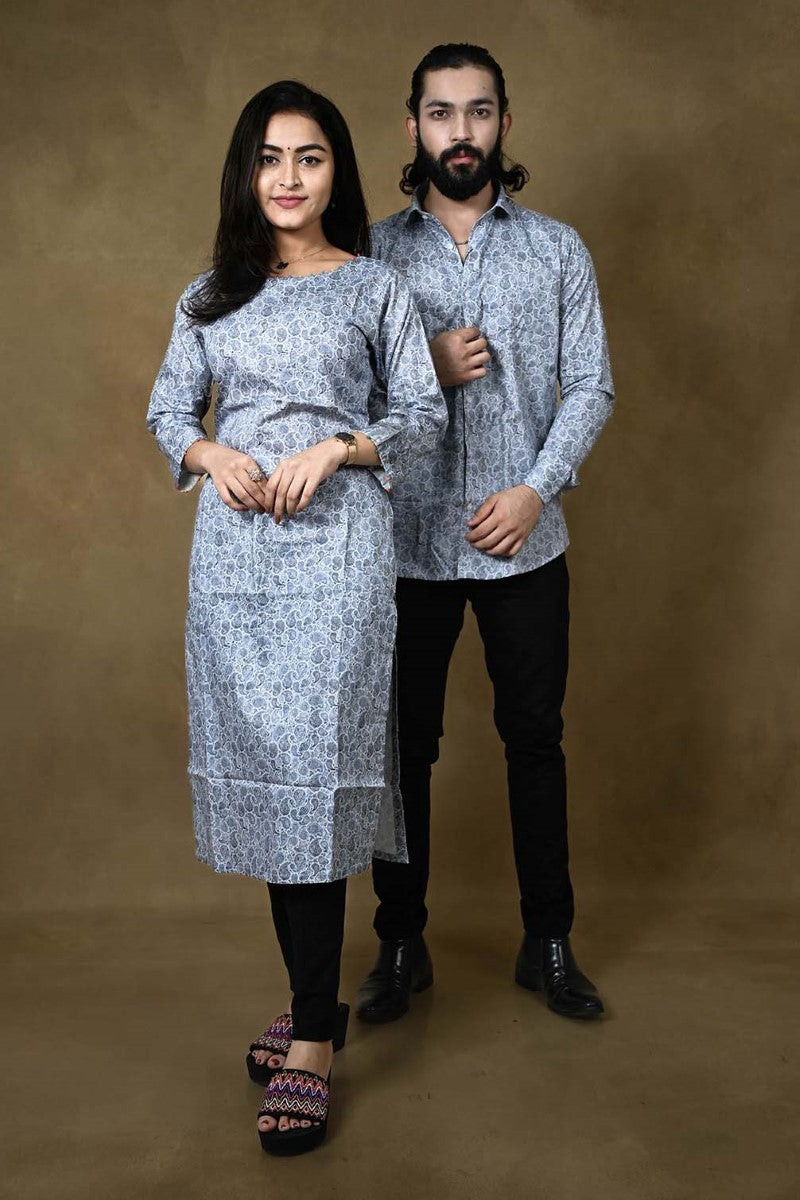 Paisley Print Straight Cut Kurti And Partywear Shirt