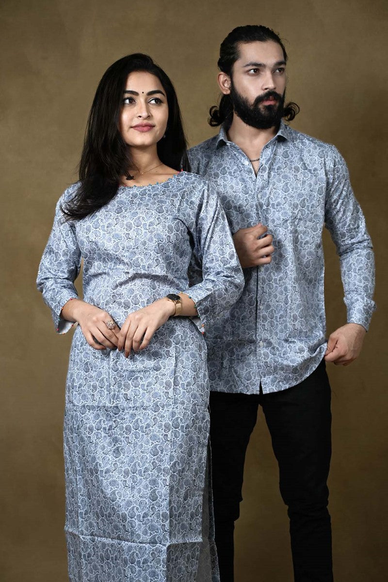 Paisley Print Straight Cut Kurti And Partywear Shirt