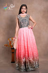 Raw Silk Floral Thread Work Chudidar Kalis