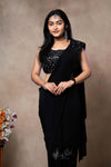 Black Color One Minute Saree