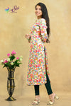 Multicolor Rayon Straight Cut Kurti