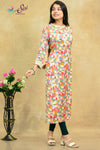 Multicolor Rayon Straight Cut Kurti