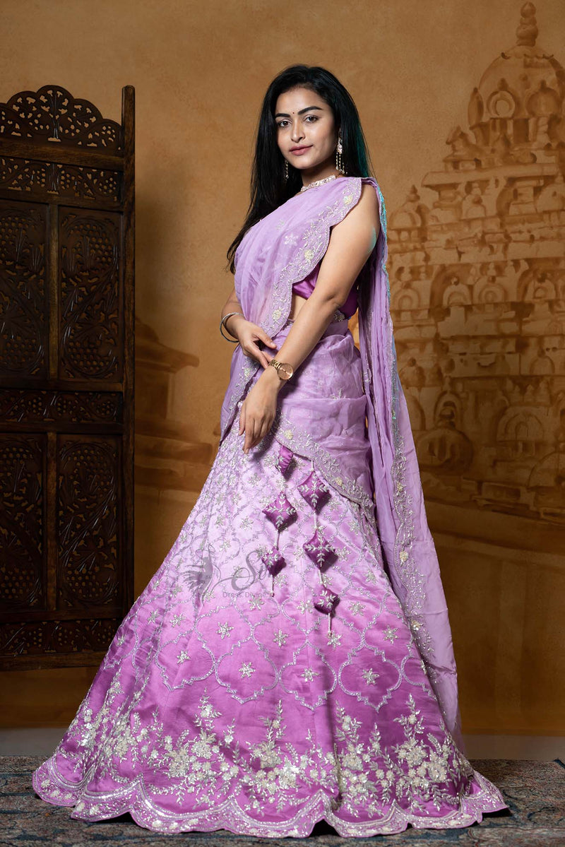 Half Saree With Embroidery