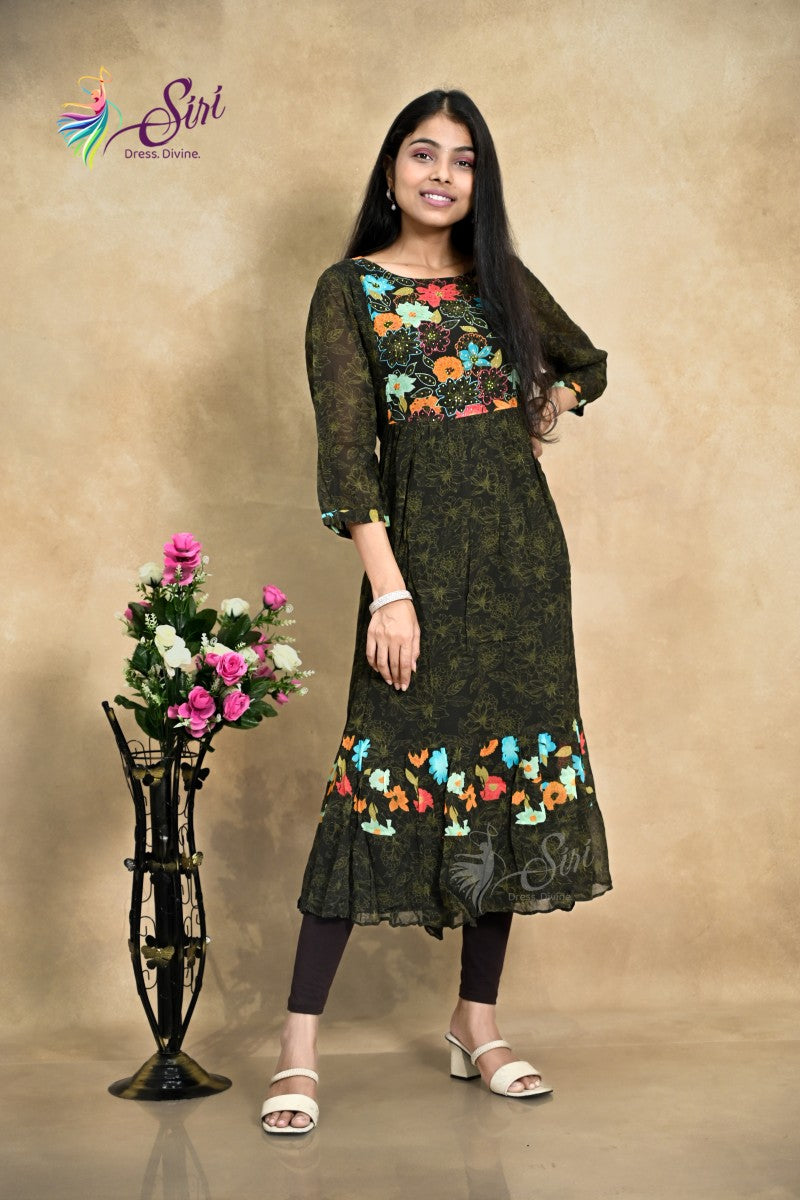 Georgette Floral Print Kurti