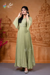 Gerogette Moss Green Western Top
