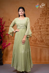Gerogette Moss Green Western Top