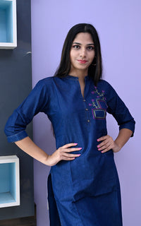 Denim Straight Cut Kurti