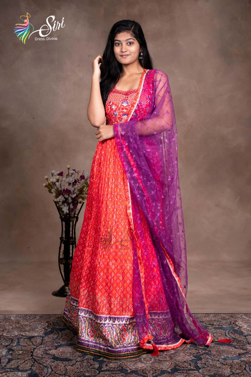 Raw Silk Thread Work Chudidar Kalis