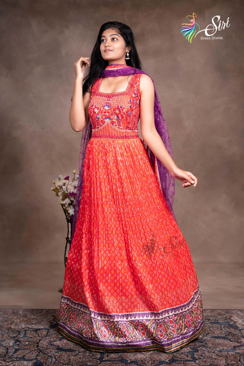 Raw Silk Thread Work Chudidar Kalis
