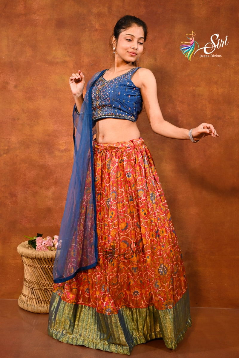 Georgette Floral Print Crop Top Set