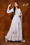 Georgette Floral Work Partywear Palazzo Set