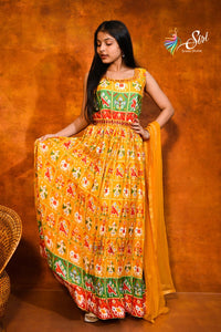 Banaras Georgette Floral Print Chudidar Kalis