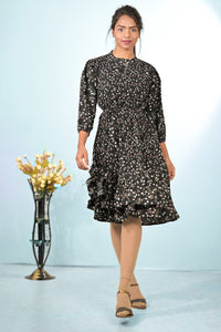 Rayon Black Printed Kurti