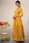 Cotton Yellow Beads Work Kurti