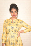 Rayon Yellow Printed Kurti