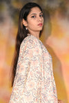 Cotton Floral Cream Color Kurti Set