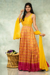 Raw Silk Floral Print Chudidar Kali
