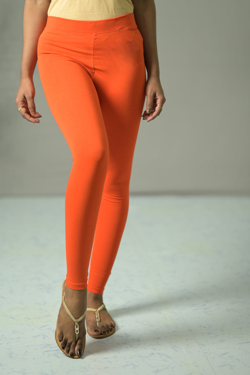 Buy Indian Flower Women Orange Solid Ankle Length Western Wear Legging  Online at Best Prices in India - JioMart.