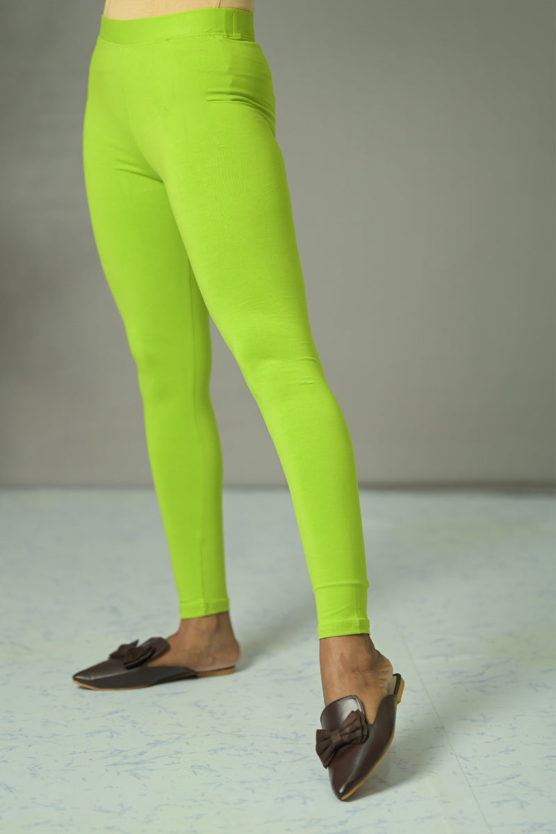 City Heart Light Parrot Green Color Legging