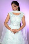 Light Green Net Anarkali Chudidar