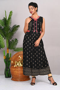 Rayon Black Mirror Work Kurti
