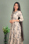 Rayon Cream Color Printed Kurti