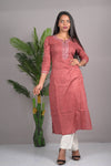 Maroon Cotton Kurti Set