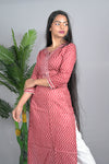Maroon Cotton Kurti Set