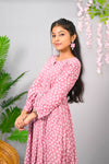 Rayon Baby Pink Printed Kurti