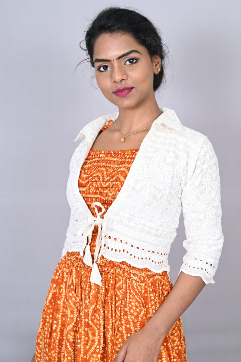 Orange Cotton Kurti