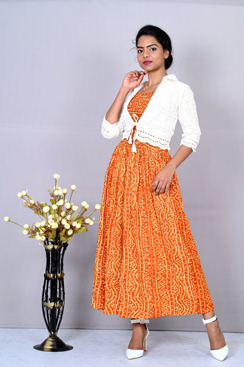 Orange Cotton Kurti