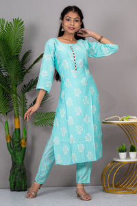 Crepe Silk Floral Design Kurti Set