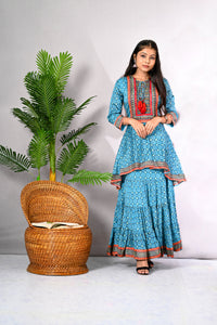 Georgette Sky Blue Kurti