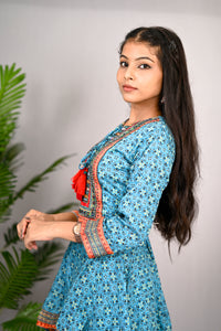 Georgette Sky Blue Kurti