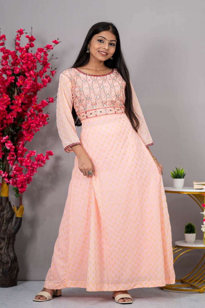 Garden Flower Long Frock – Navya Dachepally