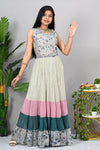 Laser Silk Long Kurti with Stylish Belt
