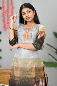 Fancy Tissue Fabric Long Kurti