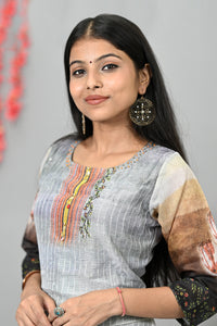 Fancy Tissue Fabric Long Kurti