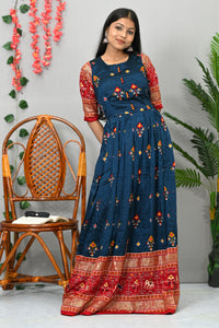 Pochampalli Ikkat Long Kurti with Big Border