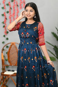 Pochampalli Ikkat Long Kurti with Big Border