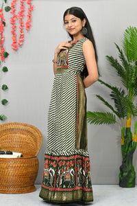 Ikkat Border Long Kurti