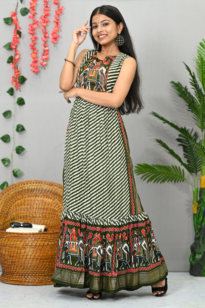 Ikkat Border Long Kurti