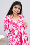 Georgette Pink Color Partywear Palazo Set